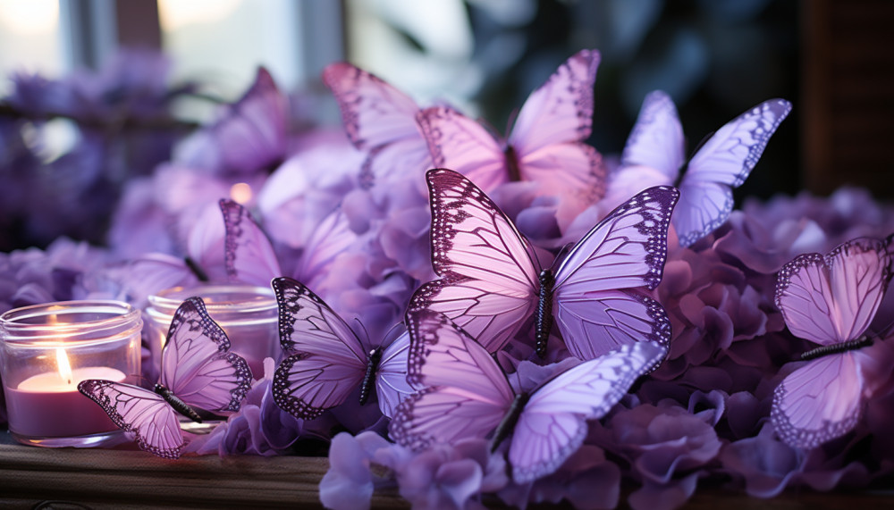 Quel est le sens des papillons violet sur le berceau d'un bébé ?